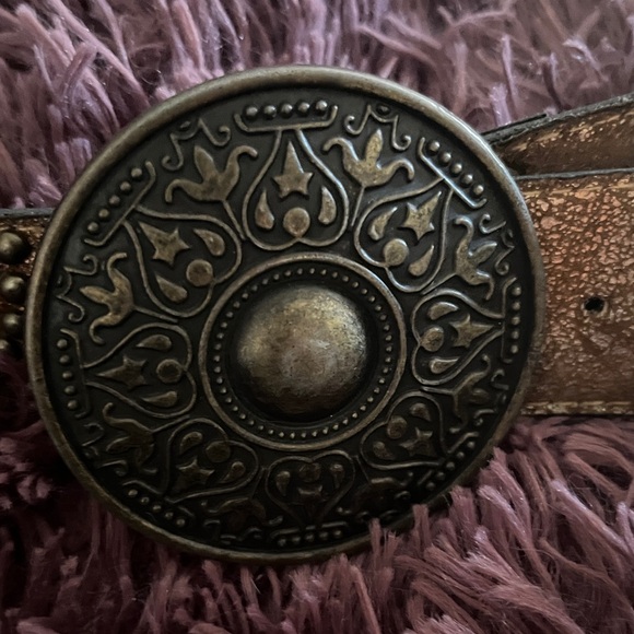 Accessories - 🚨 🥷 Burnished bronze look Belt with metallic look Buckle